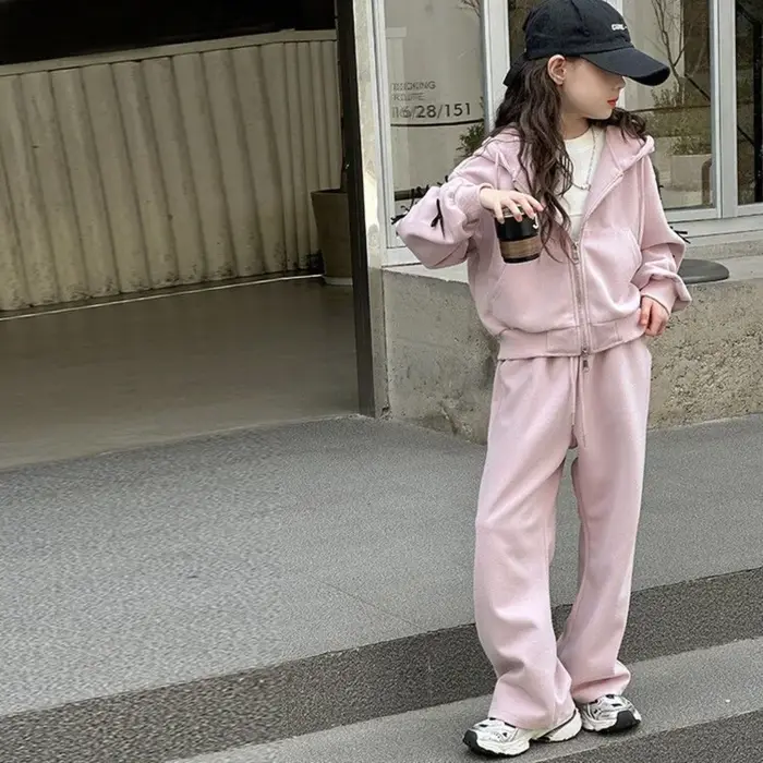 Bear Leader – ensemble pour filles, mode coréenne, décoration avec nœud rose, manches longues, ferme