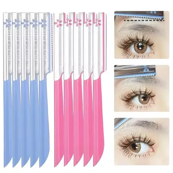 3/5 pièces femmes soins du visage rasoirs sourcil épilateur maquillage rasoir couteau sourcil épilat