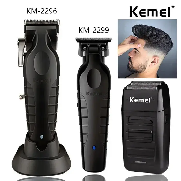 Kemei KM-2296 KM-2299 KM-1102 Kit de tondeuse à cheveux professionnelle rasoir électrique Machine de