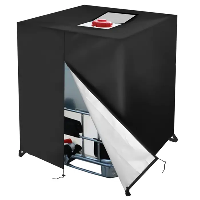 Bâche de couverture de réservoir d'eau IBC 1000L, bâche imperméable résistante aux UV avec fermeture