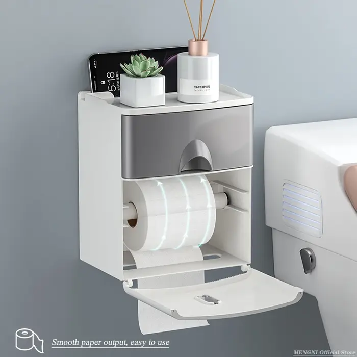 MENGNI porte-papier hygiénique de haute qualité, boîte de rangement étanche pour mouchoirs, organisa