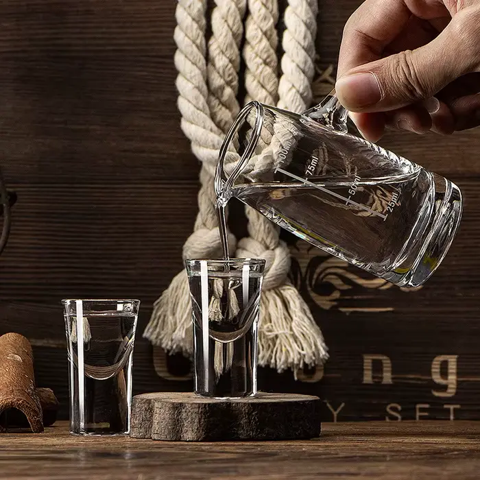 Ensemble de verres transparents de 15ml, 6 pièces, verre à liqueur à fond épais, tasses à balles, pe