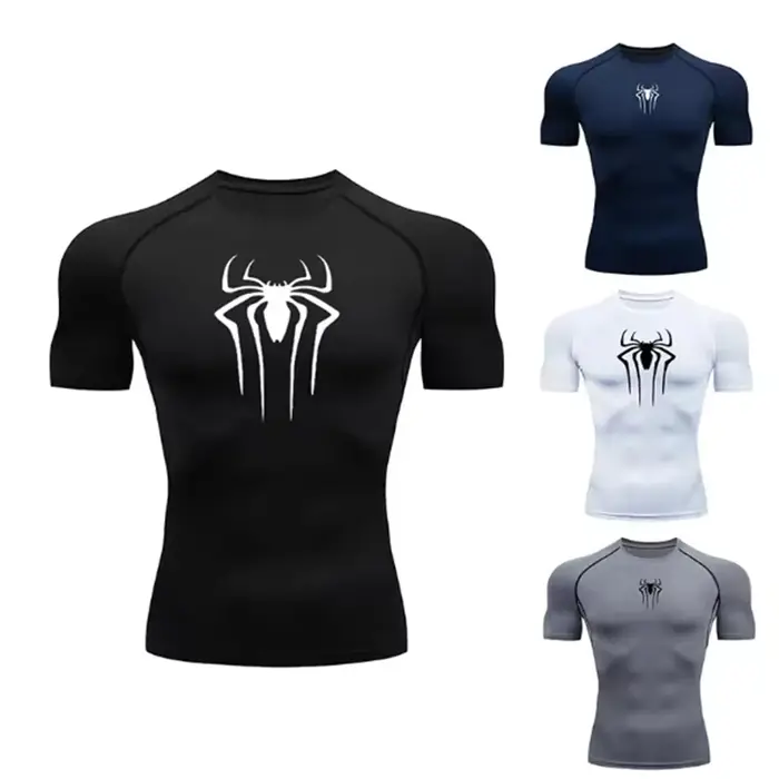 2026 Compression t-shirt hommes à manches courtes Sport t-shirts Fitness course vêtements de Sport h