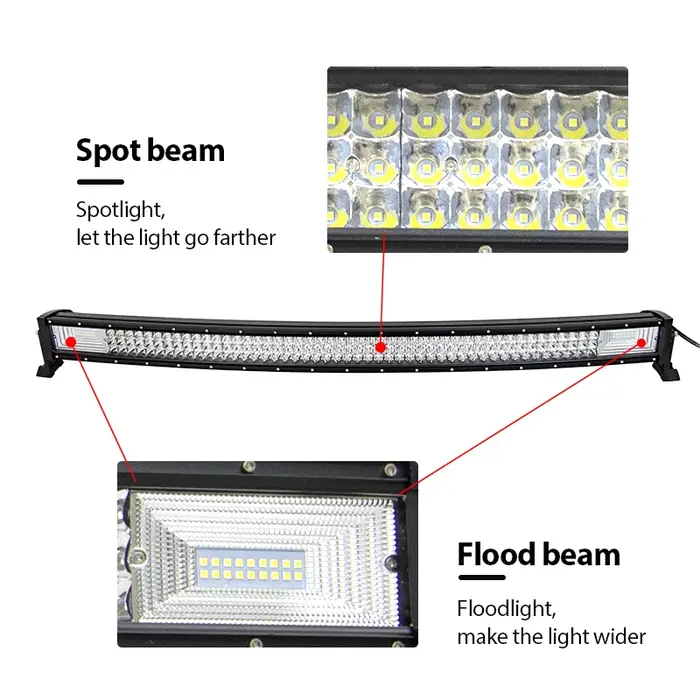 Auxtings 22 32 42 52 ''en barre lumineuse Led incurvée/droite COMBO barre lumineuse de travail Led c