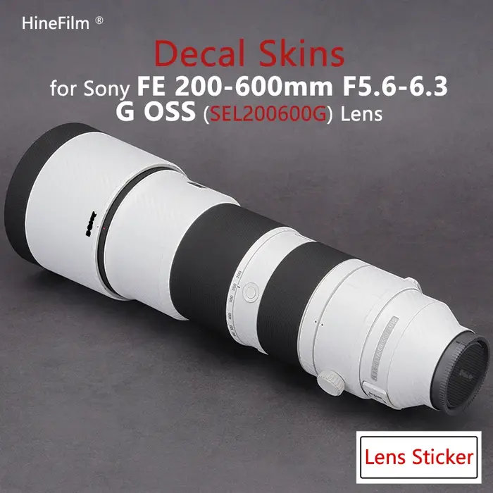 Autocollant d'objectif pour Sony SEL200600G, peau de décalcomanie pour Sony FE 200-600mm f/5.6-6.3G 