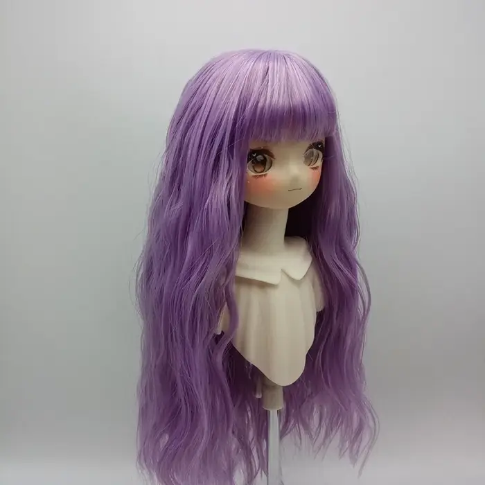 Perruque de poupée pour 1/6 et 1/4 et 1/3 Bjd, perruque longue bouclée avec frange, accessoires de j