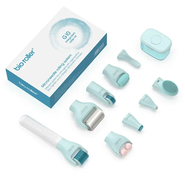 Kit Bio Roller G10 10 en 1 pour la croissance des cheveux, visage, corps, micro-aiguilletage, boule 