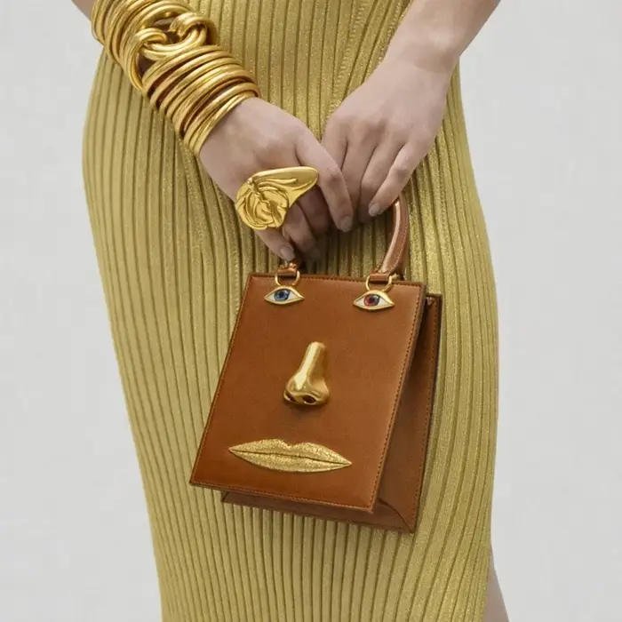 Sac à main vintage 3D pour femme en cuir PU de haute qualité, sac carré avec décoration œil de bijou