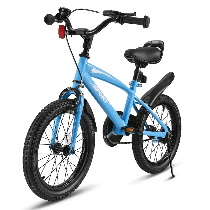 Vélo pour enfants avec roues d'entraînement et support de déclinaison, vélo pour enfants, freins à m