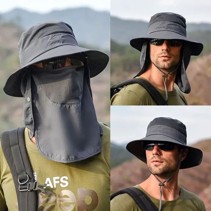 Chapeau de pêcheur, chapeau de soleil pour hommes, chapeau de soleil d'été à séchage rapide pour l'e
