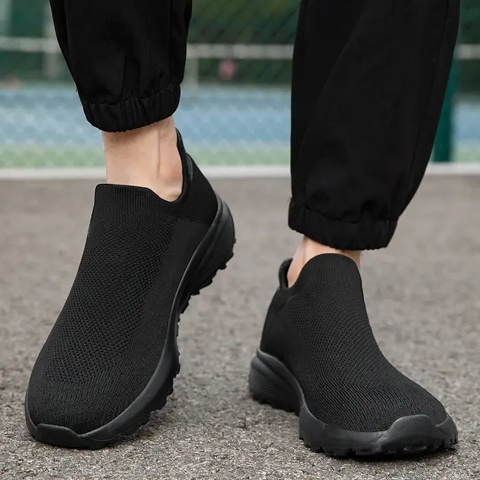 Chaussures de marche homme antidérapantes respirantes - Baskets sport été mode large pied