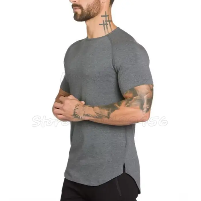 T-shirt à manches courtes pour homme, vêtement de marque, en coton, style hip hop, idéal pour la musculation