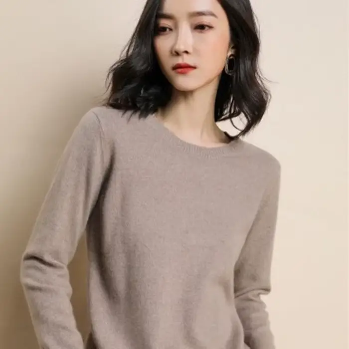 Nouveau femmes pull col rond automne hiver basique pull chaud décontracté Pulls pulls mode coréenne 
