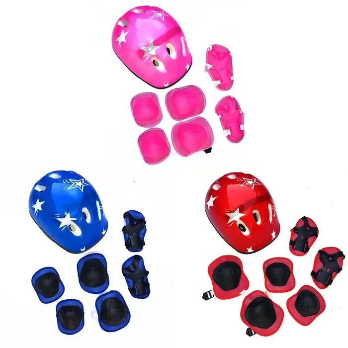 Ensemble d'équipement de protection pour enfants casque vélo genouillères coudières poignets sports de glisse patinage scooter planche à roulettes