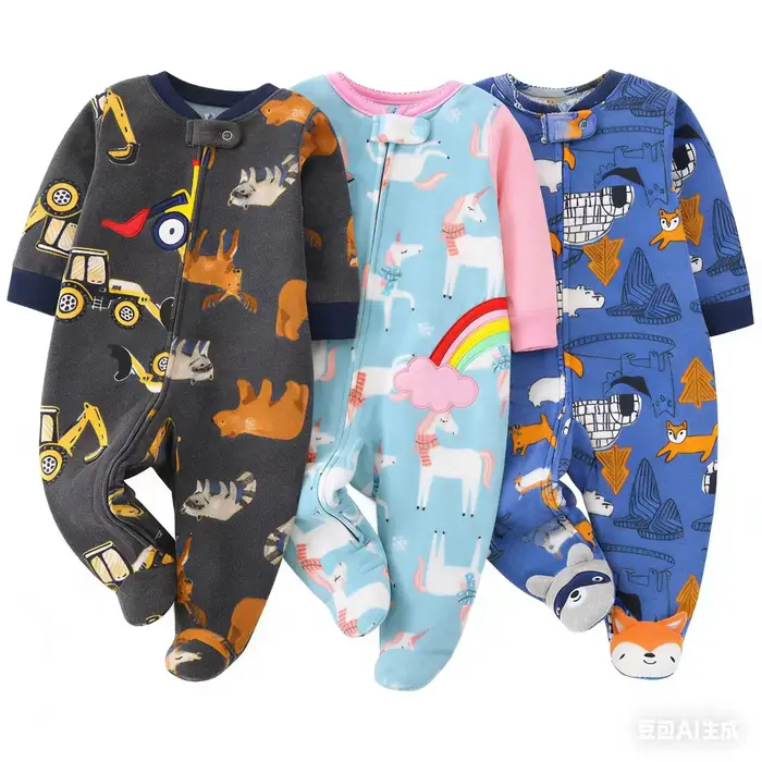 Combinaisons en polaire pour nouveau-nés fille et garçon vêtements de nuit doux et chaleureux pour enfants confort thermique et design moderne pour les nuits fraîches et les occasions spéciales