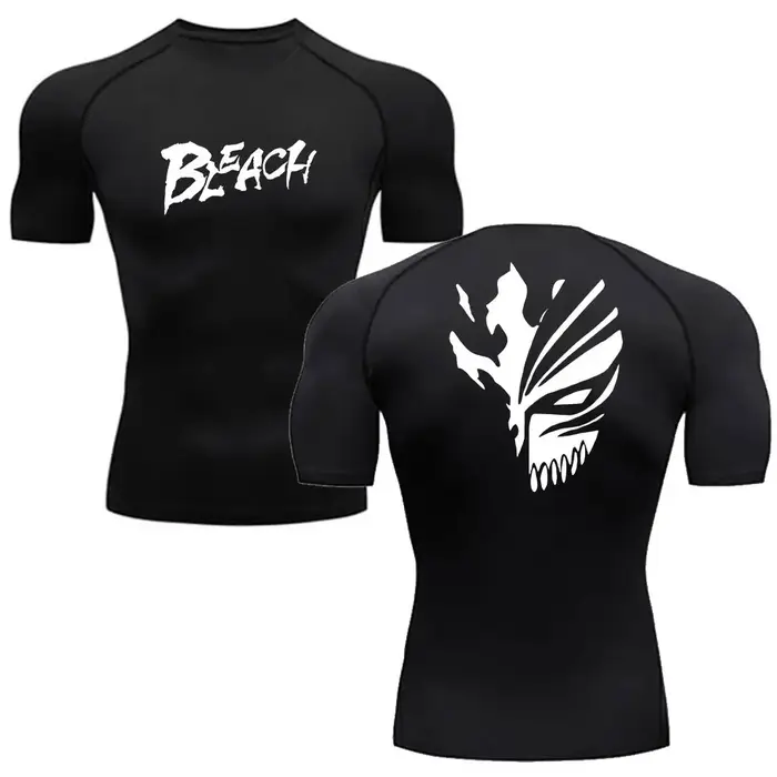 Anime chemise de Compression de blanchiment hommes Fitness Gym Sport course T-Shirt Rashgard hauts T