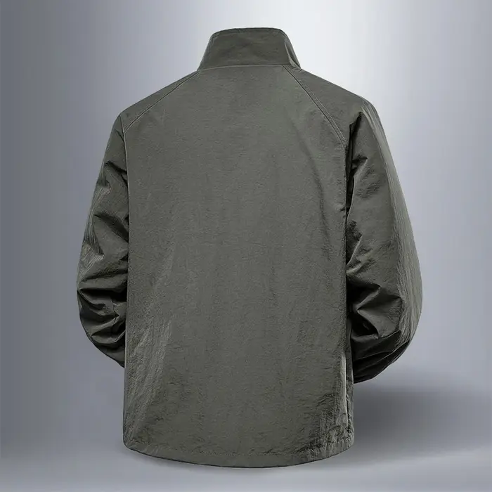 Printemps automne hommes veste décontracté en plein air col montant fermeture éclair coupe-vent impe