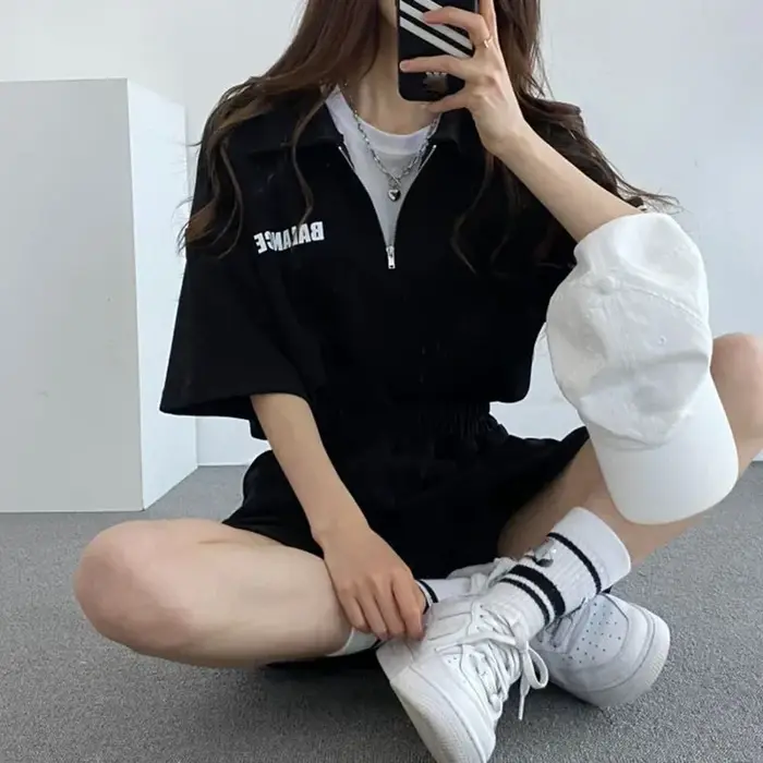 Ensembles de survêtement deux pièces pour femmes chemisier à manches courtes shorts à imprimé sportif décontracté solide été occasions spéciales activité physique style moderne