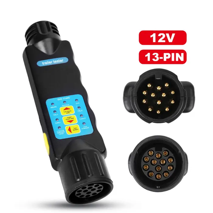 Testeur de remorque 13 broches, câble de test, prise de remorque, prise de diagnostic, outils 12V po