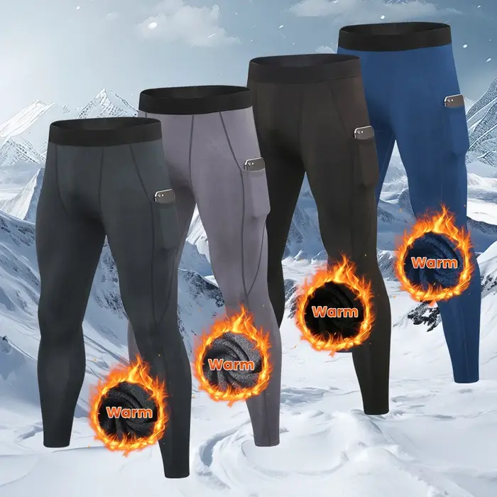 Leggings serrés de course chauds pour hommes, pantalons de sport, de Fitness, de Jogging, à séchage 
