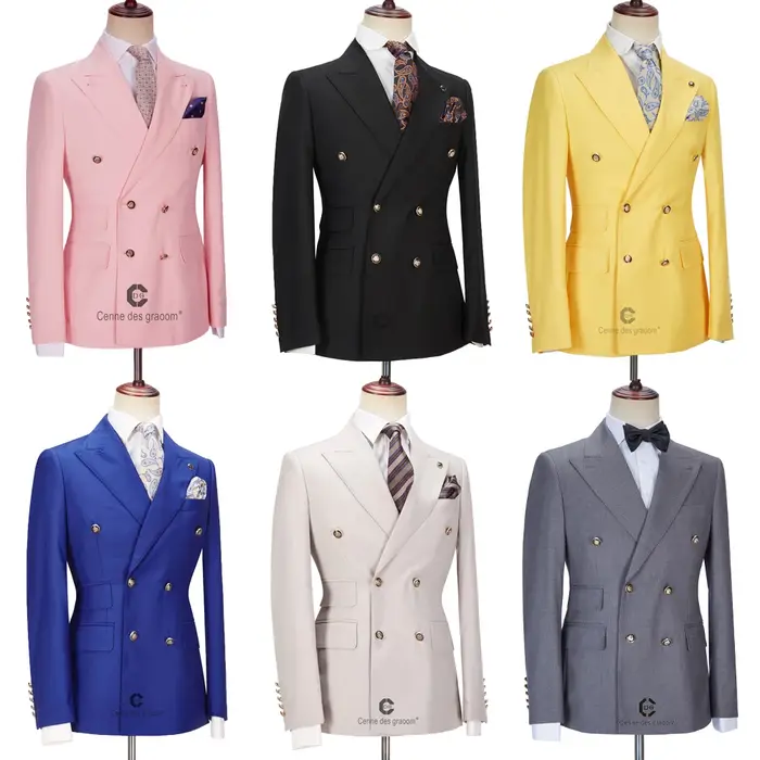 CENNE DES GRAwing M-Costume 2 Pièces pour Homme, Veste d'Hiver Croisée sur Mesure, Blazer à lèvent D