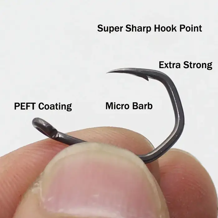 Hameçons de pêche à la carpe, 20 pièces, crochets à griffes, revêtement en PTFE, hameçons à yeux en 