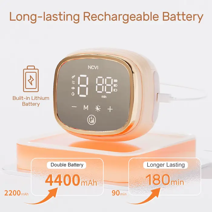 Tire-lait électrique double NCVI, 4 modes/9 niveaux, batterie améliorée 4400 mAh, ultra-silencieux 4