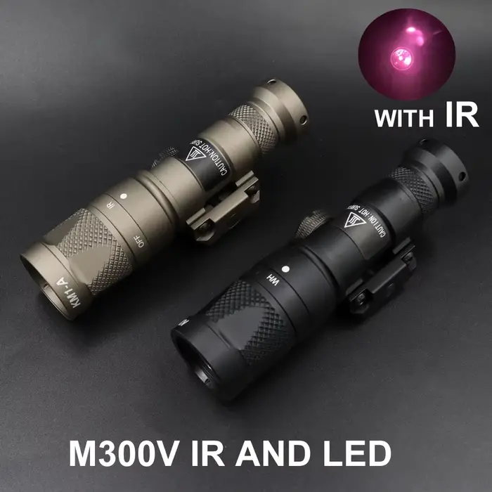 Lumière tactique M300V, éclairage IR et lampe de poche Scout blanche LED avec interrupteur de pressi