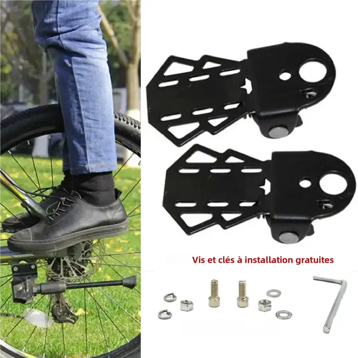 Repose-pieds de moto pliable pour vélo et vélo électrique antidérapant confortable pour pauses sécurisées et voyages élégants