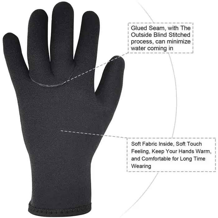 Gants de plongée en néoprène 3mm 5mm pour plongée en apnée surf kayak canoë pêche sous-marine ski nautique et autres sports aquatiques
