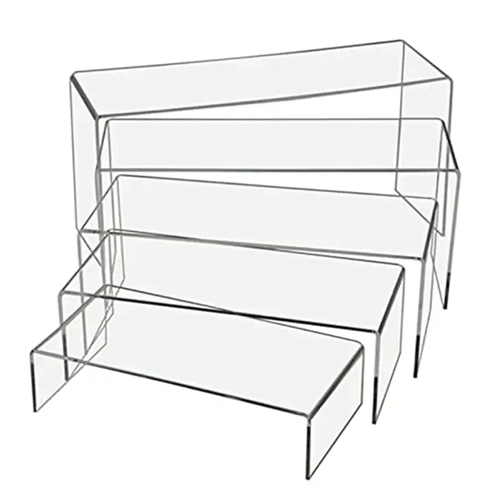Présentoir en acrylique en forme de U, vitrine transparente pour présentoir de bijoux, pour desserts