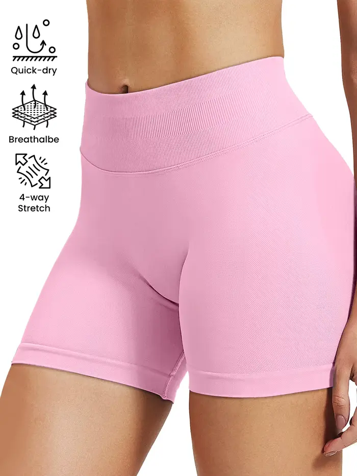 Short en tricot Pilates, entraînement à l'intensité moyenne, hanches pêche très extensibles, sans li