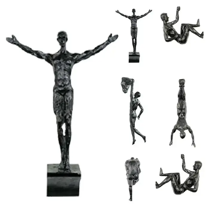 Athlète escalade homme résine fond tenture murale décoration Sculpture Statue chiffres créatif grimp