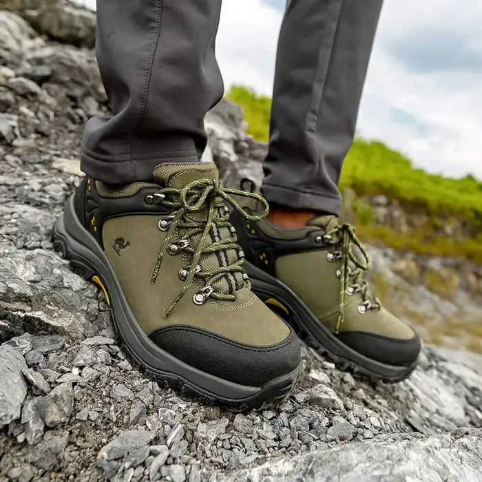 GOLDEN CAMEL – chaussures de randonnée imperméables pour hommes, bottes basses d'extérieur en cuir, 