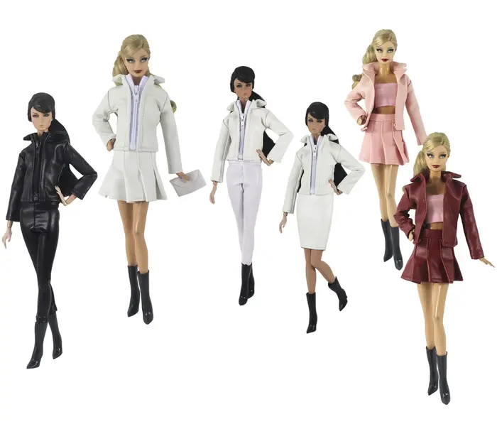 Ensemble de vêtements de poupée en cuir, échelle 1:6, tenue pour poupée de 11.5 pouces, 30cm, plusie