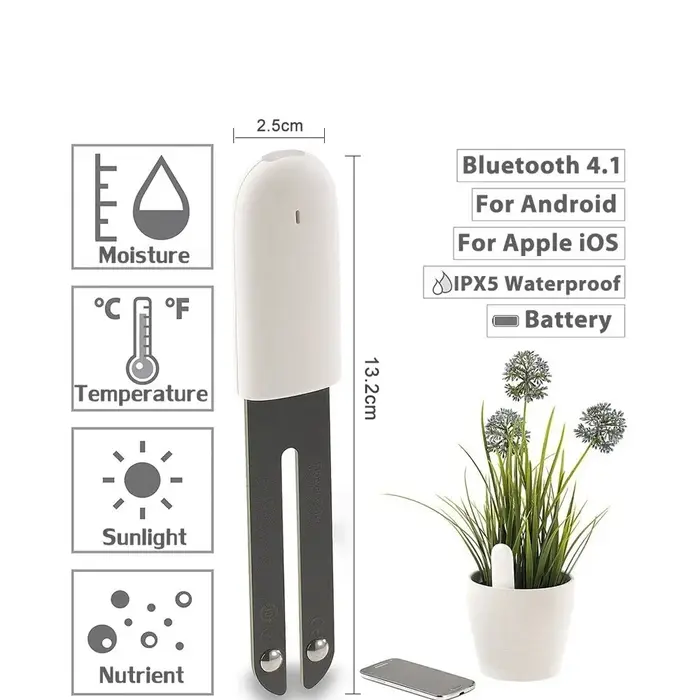 HHCC – moniteur intelligent de flora de fleurs, soins de jardin, plantes, herbe, sol, testeur de fer