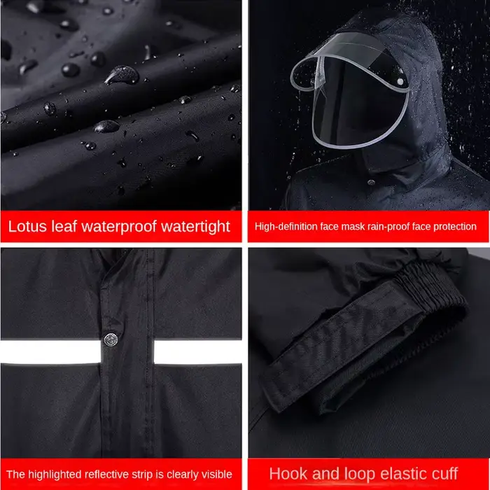 Combinaison imperméable et pantalon de pluie complet pour vélo électrique et moto, conception fendue