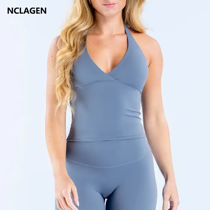 Haut à Lacets Pour Femmes Polyvalent Confortable Respirant Ouverture Dos Elégant Pour Yoga Course Fitness Activités Physiques Occasions Spéciales