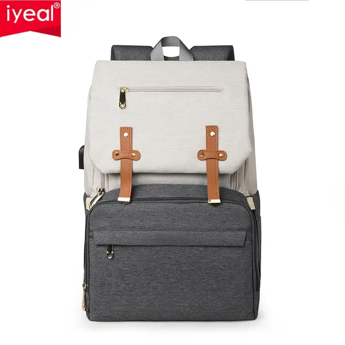 Sac de maman multifonctionnel avec coussin d'air de décompression, sac de mère et de bébé pour sorti