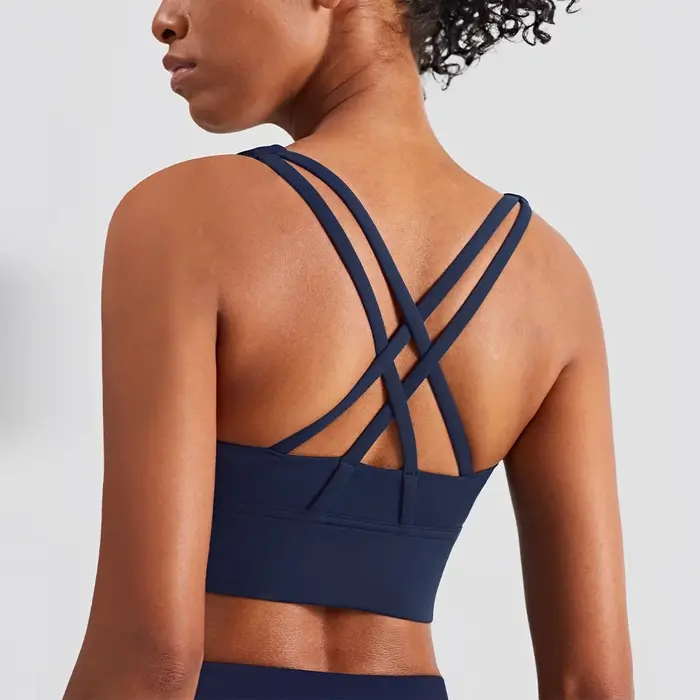 Soutien-gorge de sport femme triangle dos nu - Coussinets poitrine fitness yoga entraînement