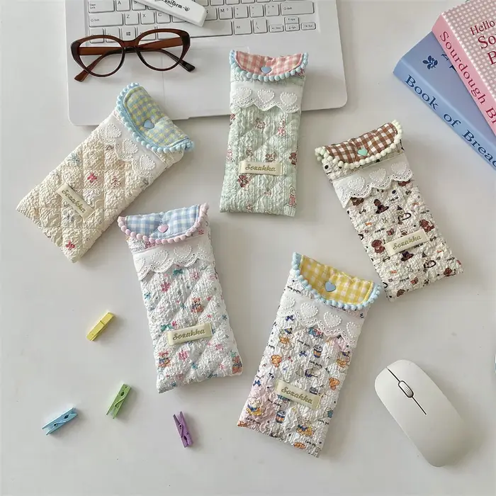 Étui à lunettes souple de dessin animé mignon, pochette Portable anti-écrasement pour lunettes de so