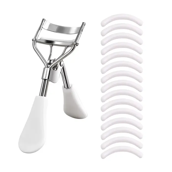 avec 15 coussinets en silicone et recourbe-cils en acier inoxydable, recourbe-cils portable, utilisé