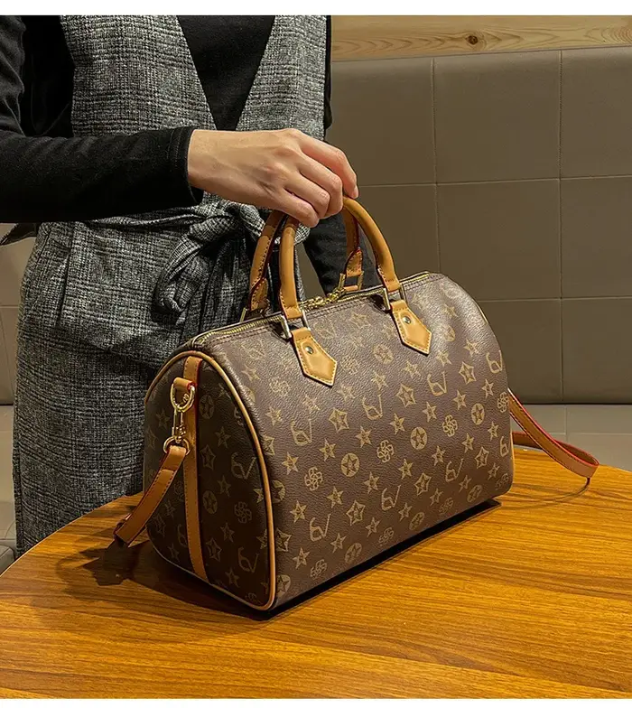 Sac à langer Designer Paris Letter Logo pour femme, élégant sac fourre-tout en cuir vintage avec ban