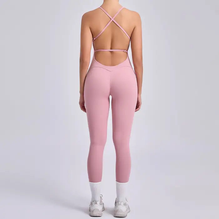 2025 nouveau dos Sexy bretelles croisées beauté dos pêche hanche femmes formation Yoga costume femme
