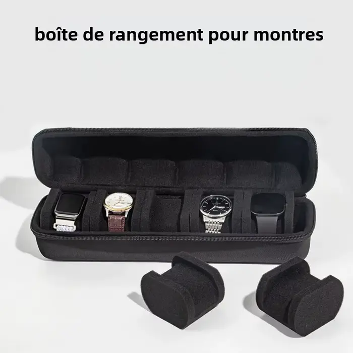 Boîte de rangement et présentoir pour montres, étui de voyage portable, organisateur de bureau pour les passionnés de montres, cadeau