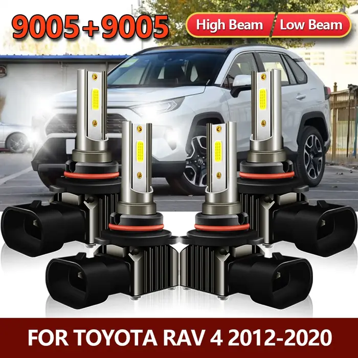 4x ampoules de phares LED 15000LM 6000K MINI lampes automobiles hautes et basses pour Toyota RAV 4 R