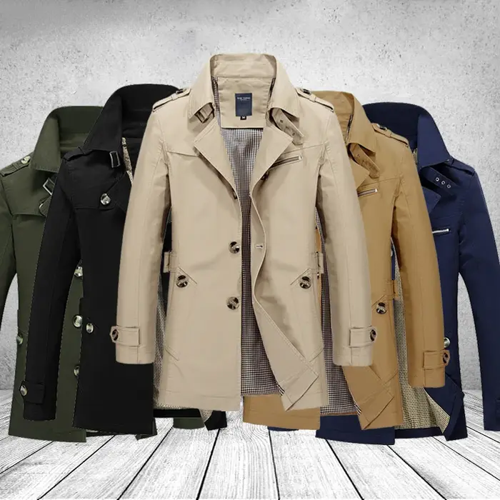 Mode hommes Trench vestes marque décontracté affaires Trench manteau hommes loisirs pardessus mâle s