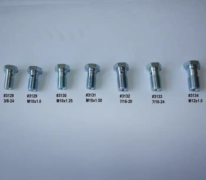 Boulons Banjo simples en Zinc 3/8-24, M10x1, M10x1.25, M10x1.5, 7/16-24, 7/16-20, M12x1 pour collier