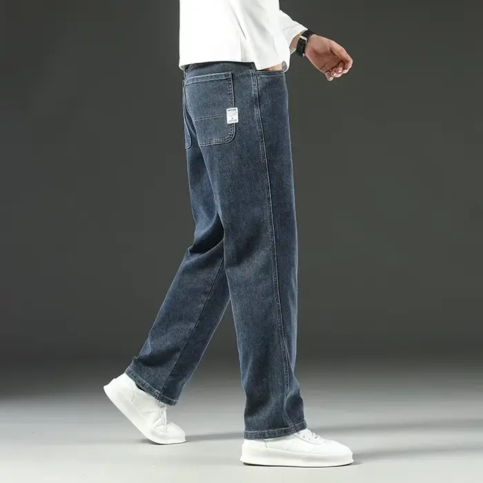 Jeans baggy droit à jambes larges pour hommes, pantalons décontractés d'affaires, vêtements de marqu