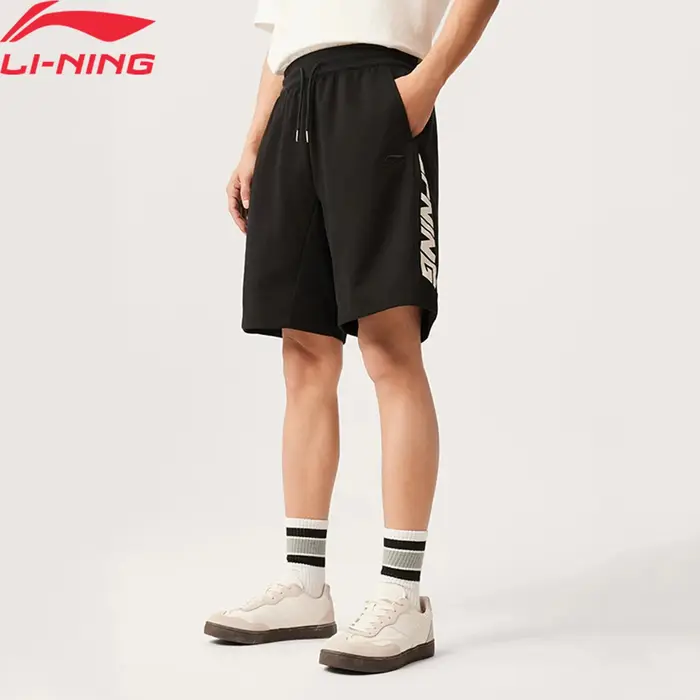 Li-Ning Short de sport pour hommes AT DRY FREEZE Coupe ample 54% coton 46% polyester Confortable LiN